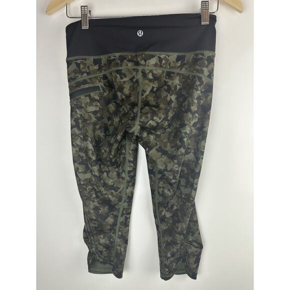 Lululemon Run Top Speed Crop Full On Luxtreme Mystic Jungle Fatigue Camo Size 4 - Picture 14 of 16